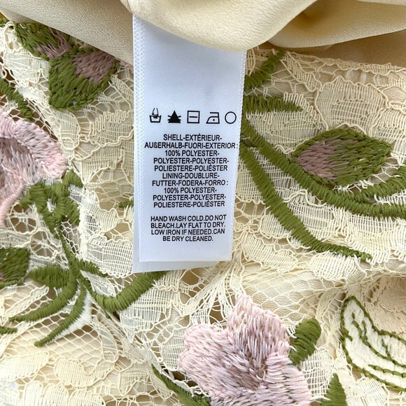 Dress The Population Penelope Sleeveless Sheath Cream Pink Green Lace M NWT - Picture 9 of 10